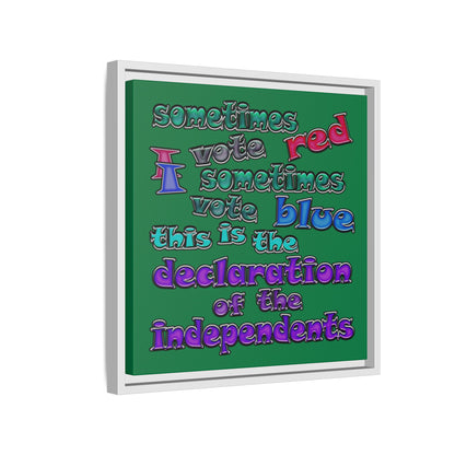 declaration of the independents - framed canvas art (dark green)