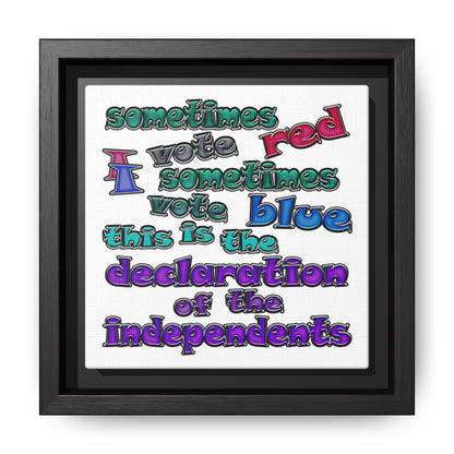 declaration of the independents - framed canvas art (white)