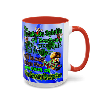 christmas spirits of boston - Accent Mug (blue-white wave)