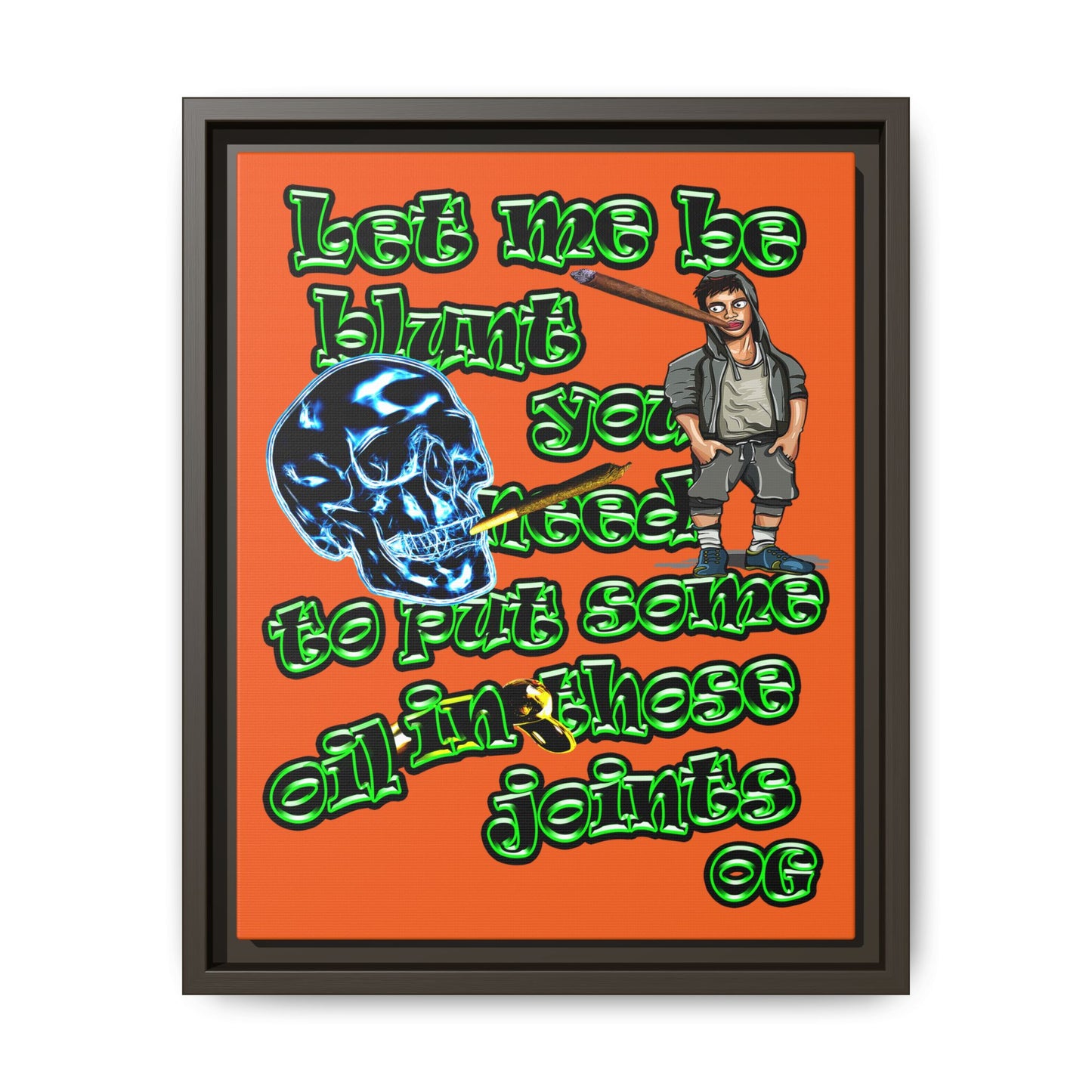 og - framed canvas art (orange)