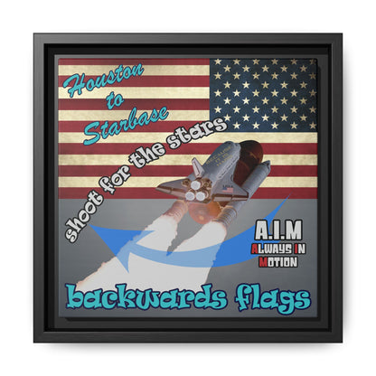 shoot for the stars - framed canvas art (grey-light grey)