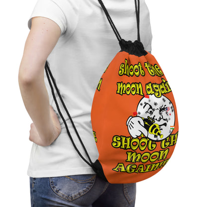 shoot the moon again - Drawstring Bag (orange)