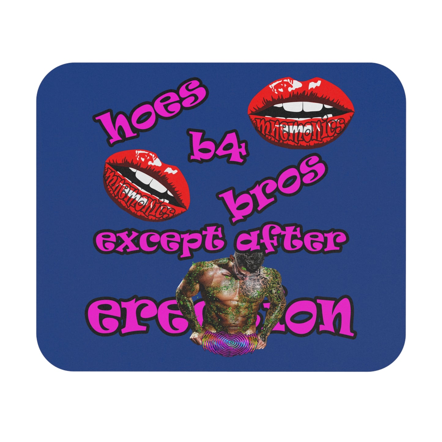 hoes b4 bros - Mouse Pad (Rectangle) (dark blue)