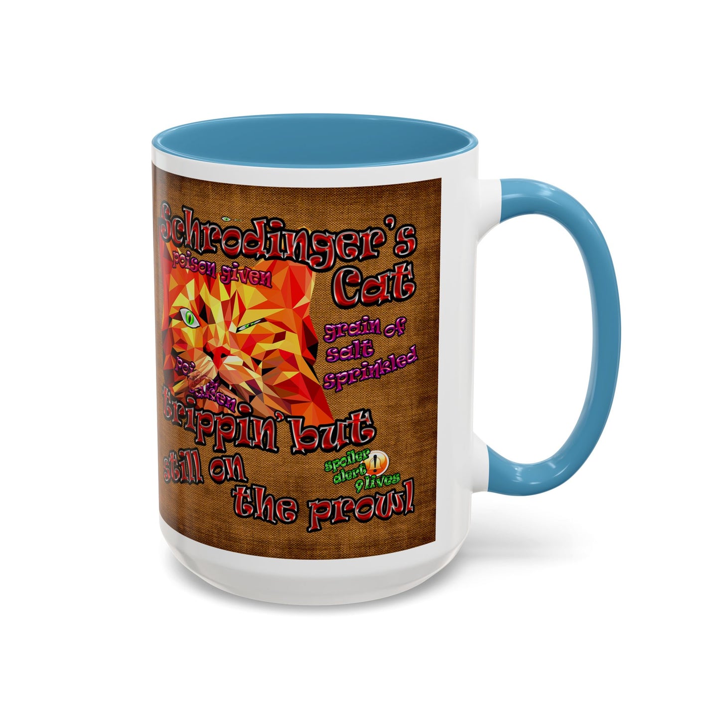 schrodinger's cat - Accent Mug (brown papyrus)