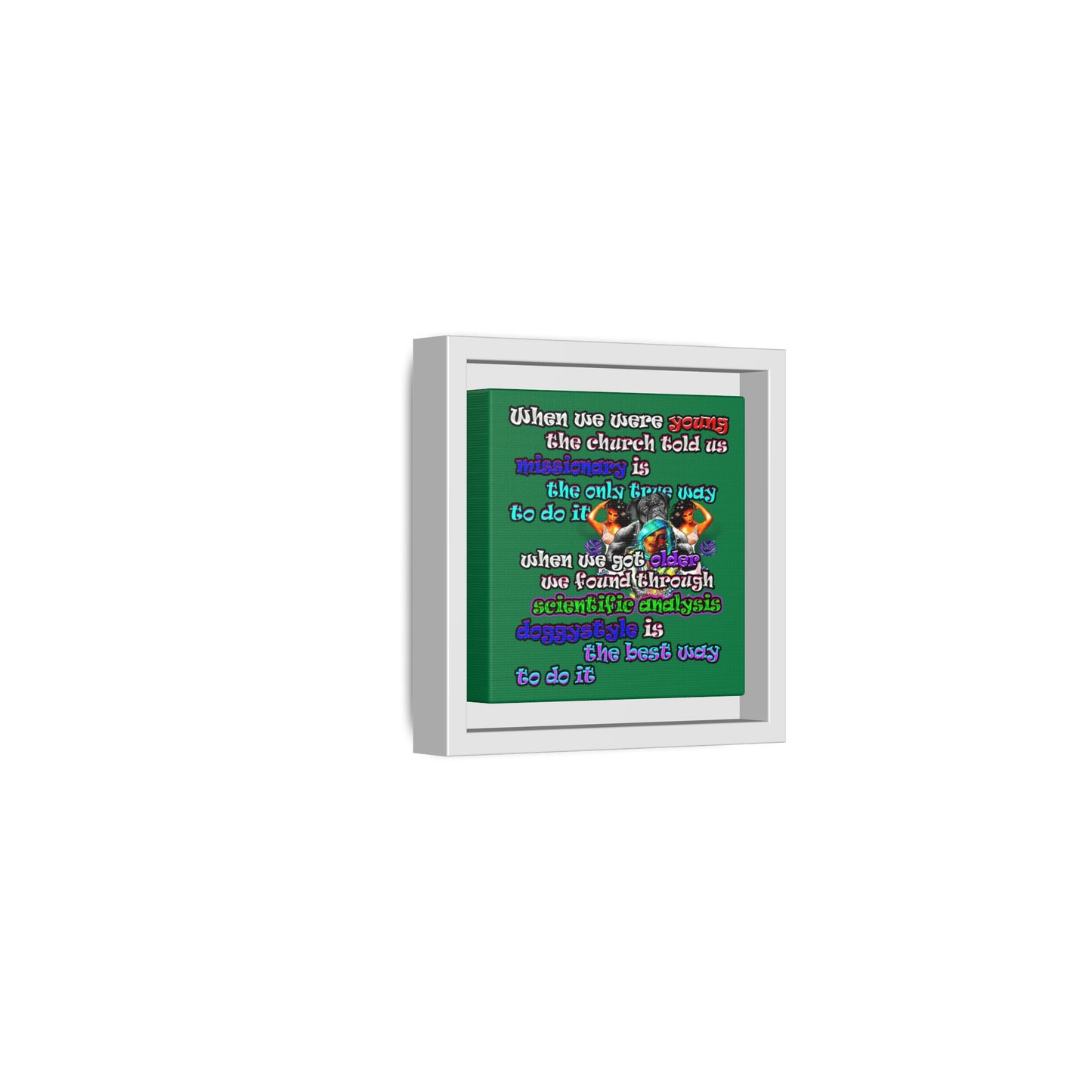 doggystyle - framed canvas art (dark green)