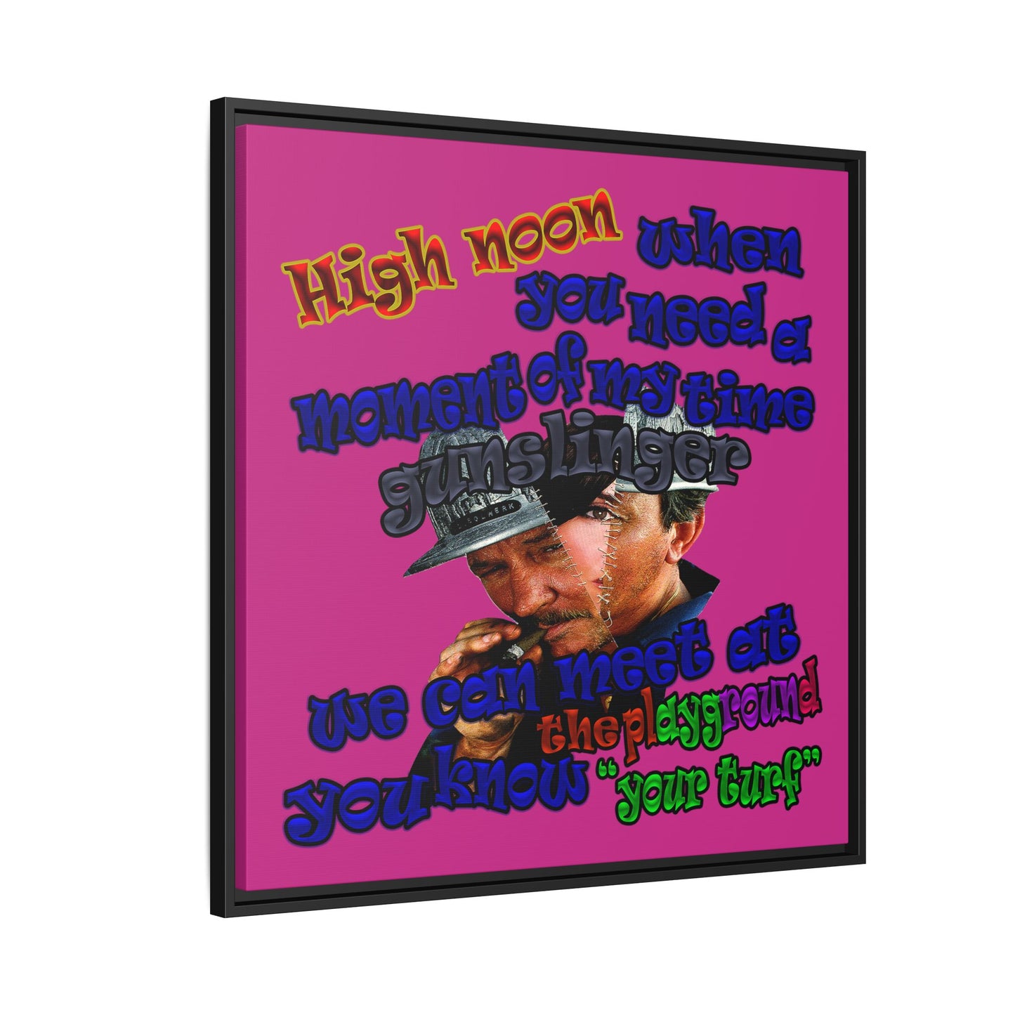 high noon - framed canvas art (pink)