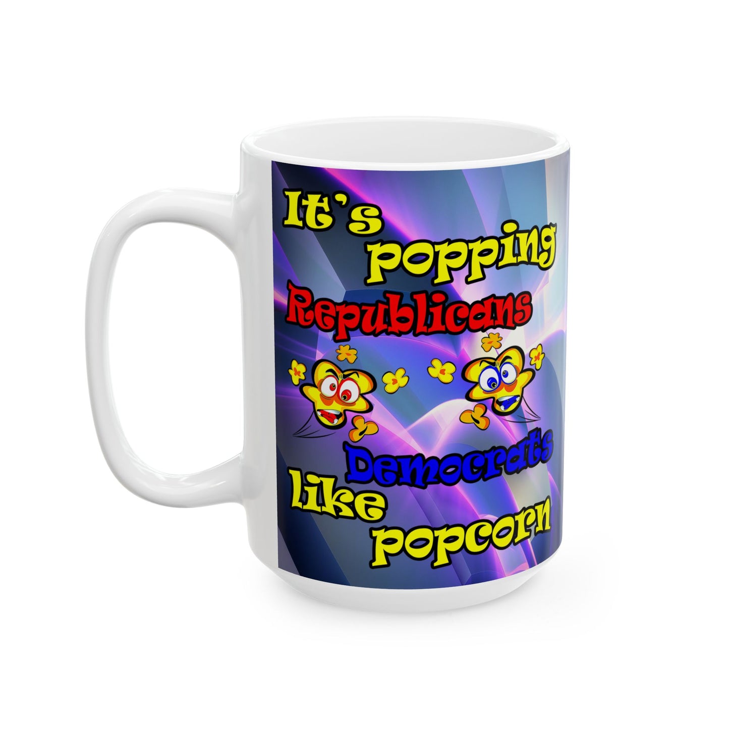 popping like popcorn - White Mug (grey-pink wave)