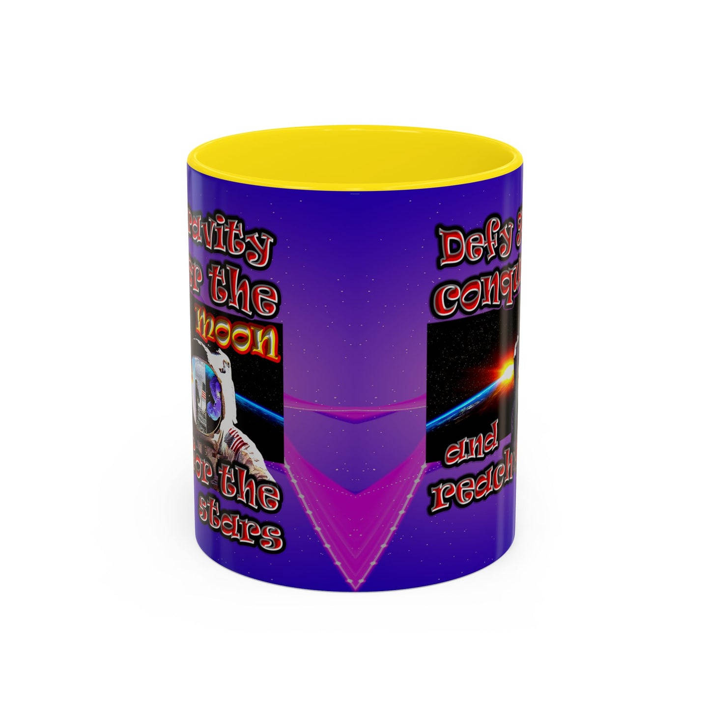defy conquer reach - Accent Mug (purple-pink wave)