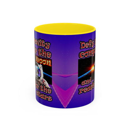 defy conquer reach - Accent Mug (purple-pink wave)