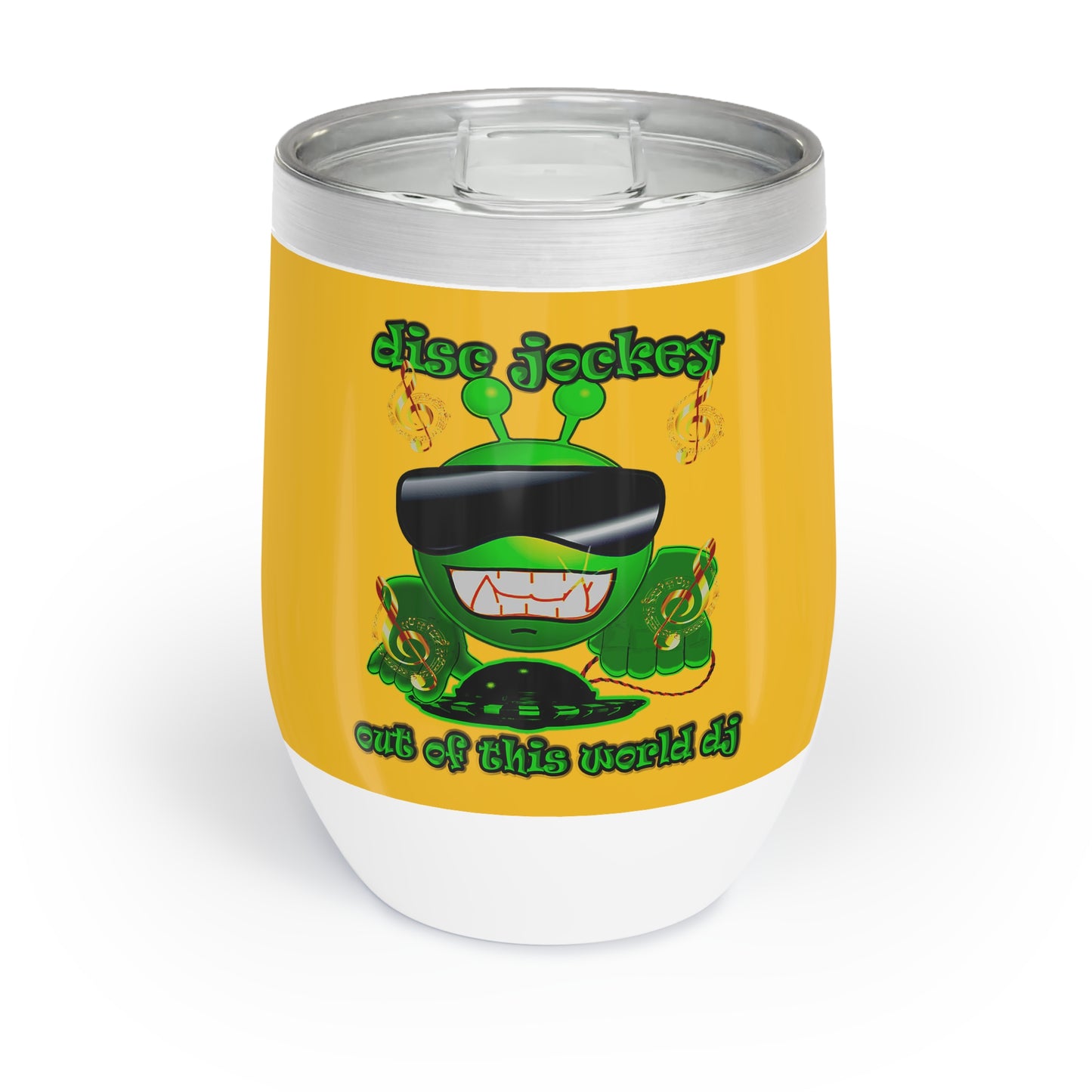 disc jockey - Chill Wine Tumbler (yellow)