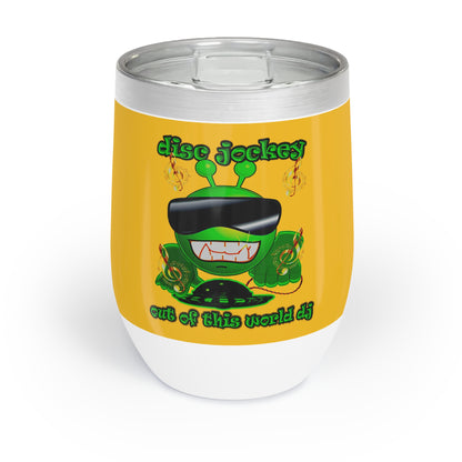 disc jockey - Chill Wine Tumbler (yellow)
