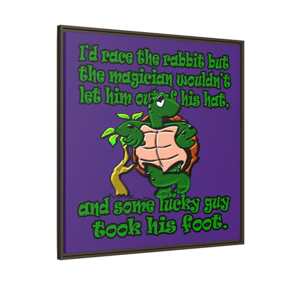 turtle race - framed canvas art (purple)