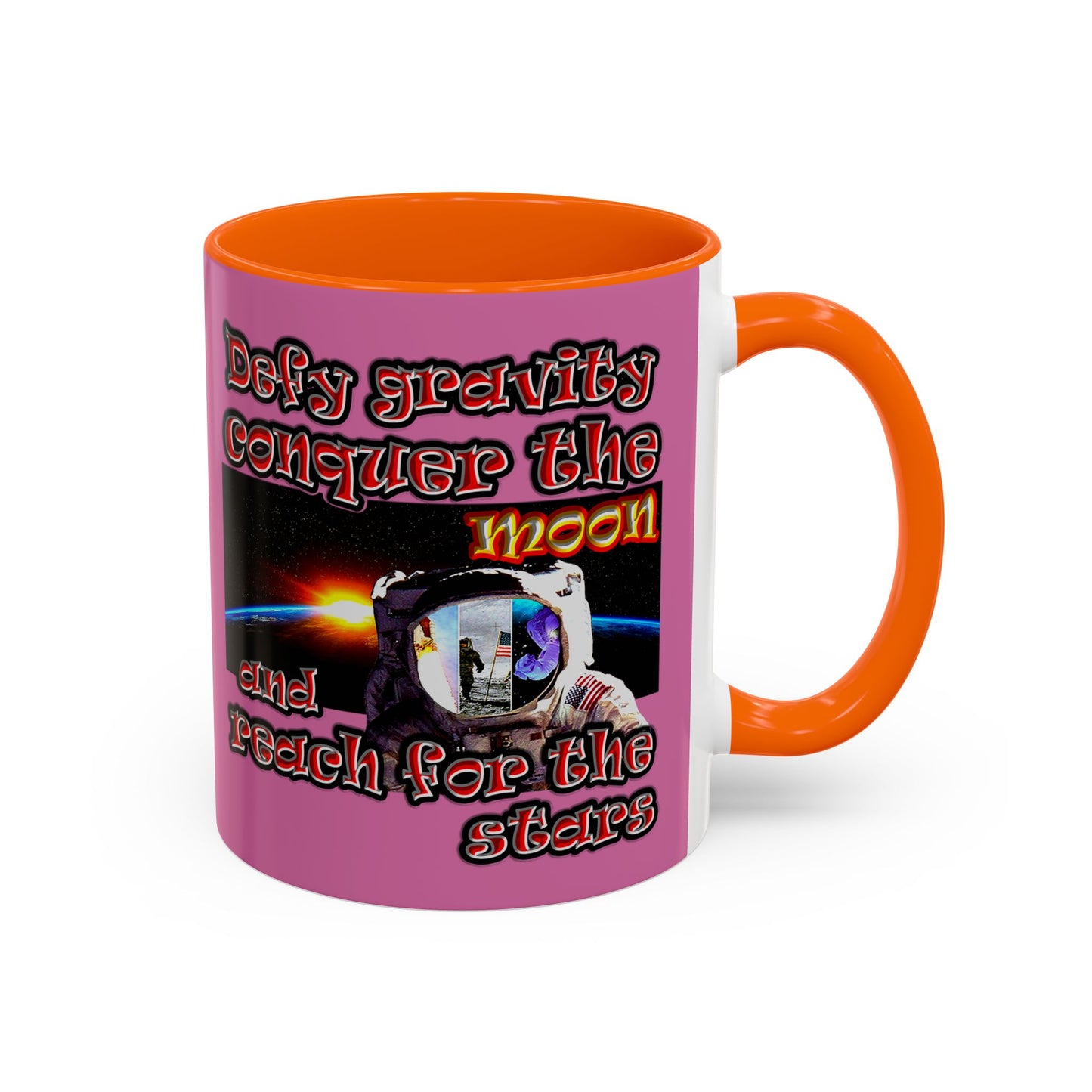 defy conquer reach - Accent Mug (light pink)