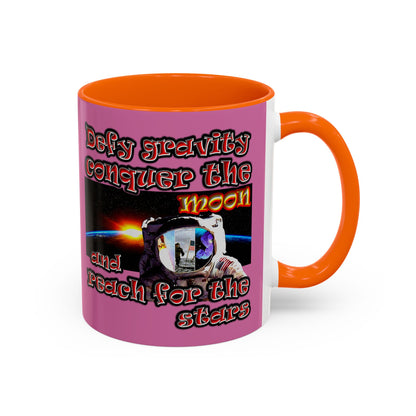 defy conquer reach - Accent Mug (light pink)