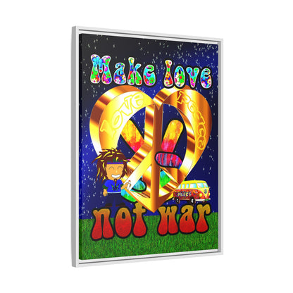 love peace - framed canvas art ('snoops' background)