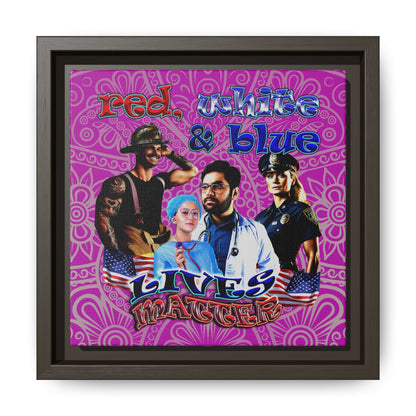rw&b lives matter - framed canvas art (pink swirl)