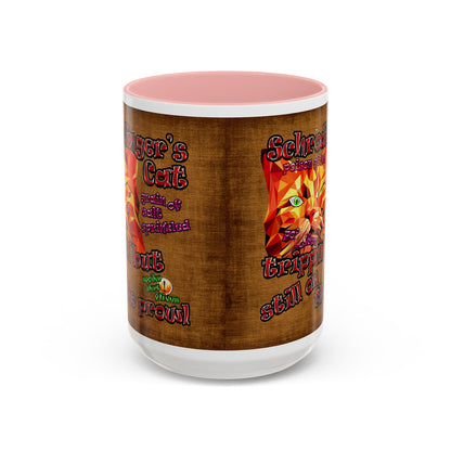 schrodinger's cat - Accent Mug (brown papyrus)