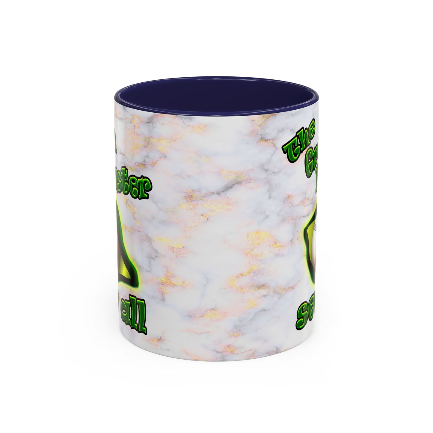 green monster - Accent Mug (white marble)