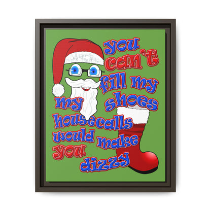 santa's shoes - framed canvas art (green)