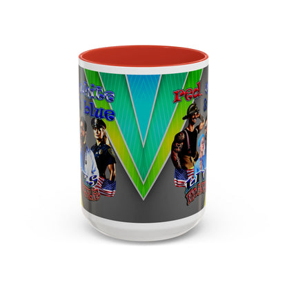 rw&b lives matter - Accent Mug (rainbow split)