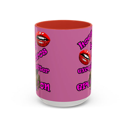 hoes b4 bros - Accent Mug (light pink)