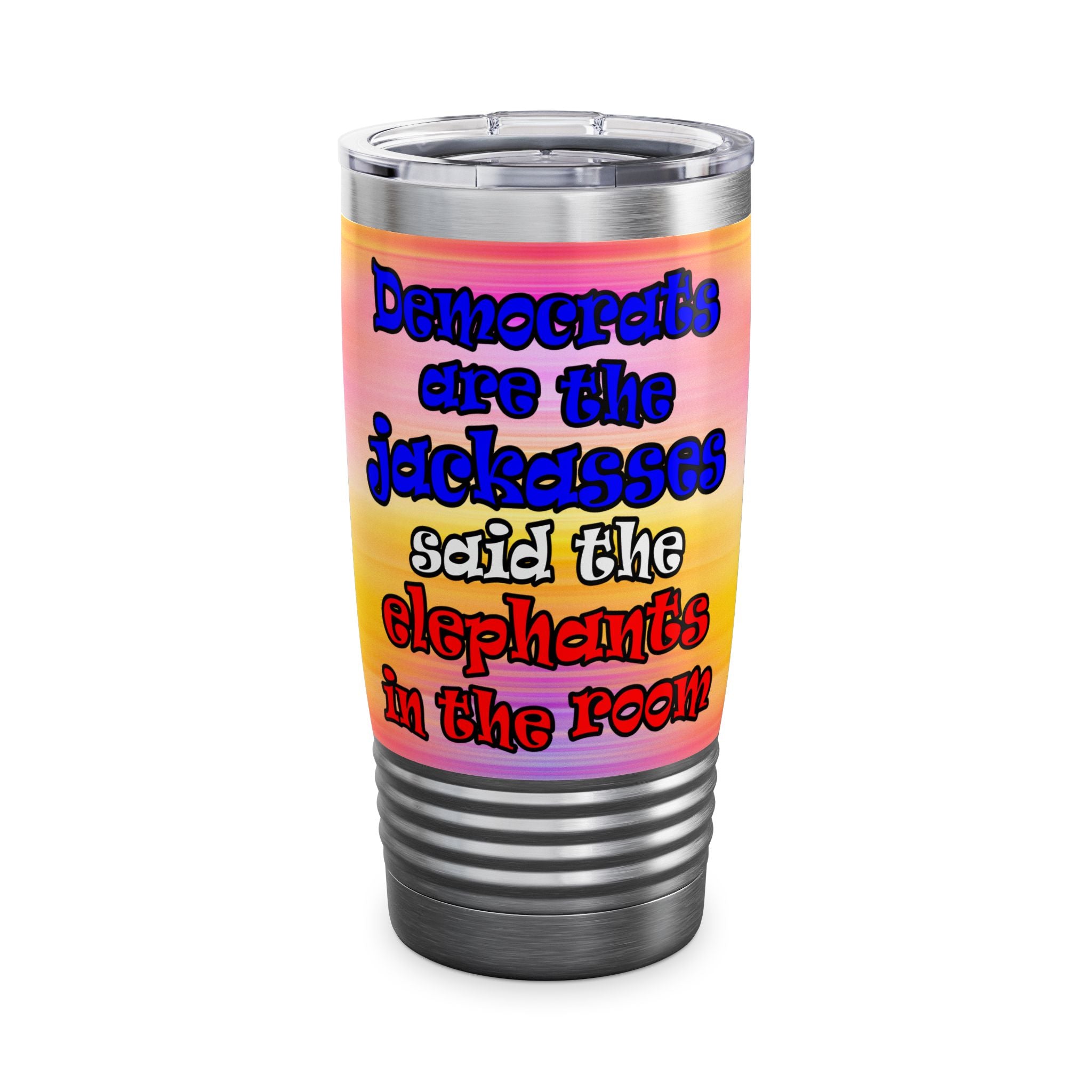 donkeys and elephants - Ringneck Tumbler, 20oz (color blur)