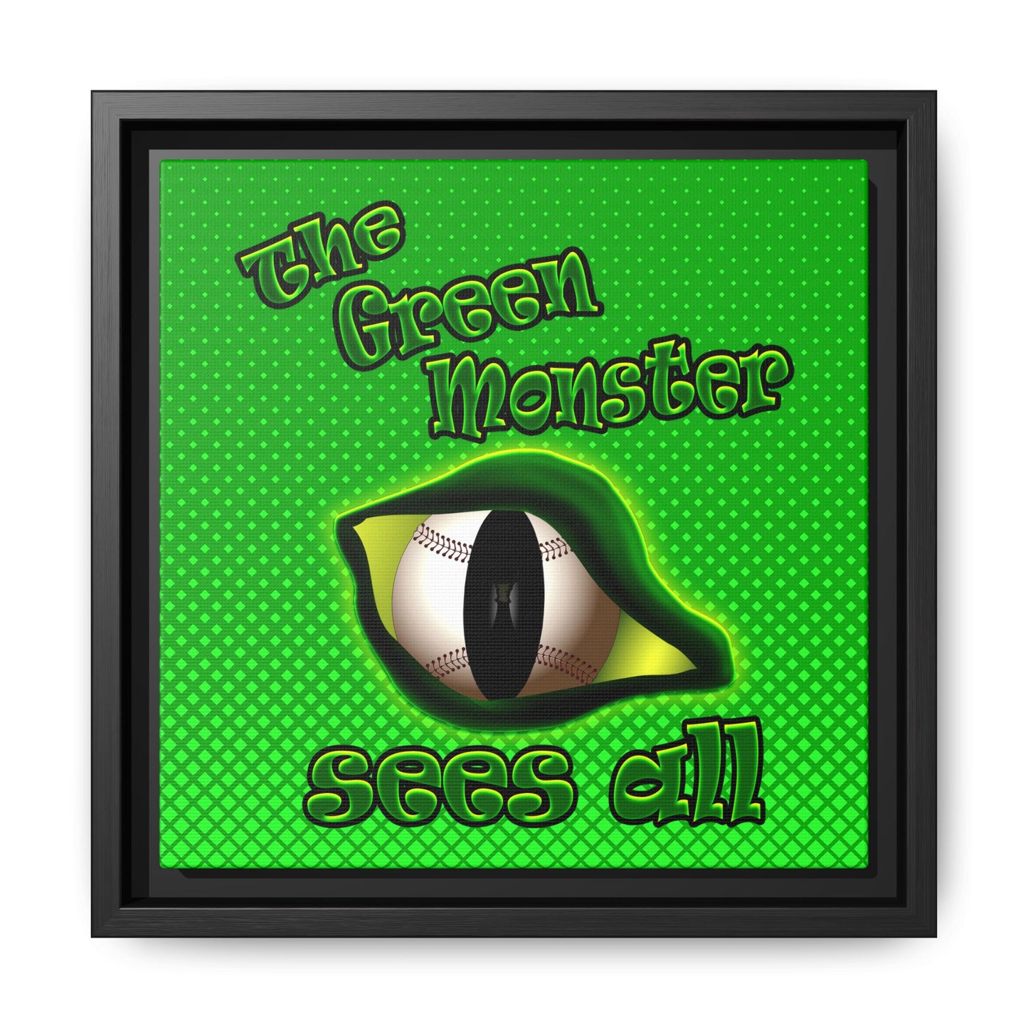 green monster - framed canvas art (logo green)