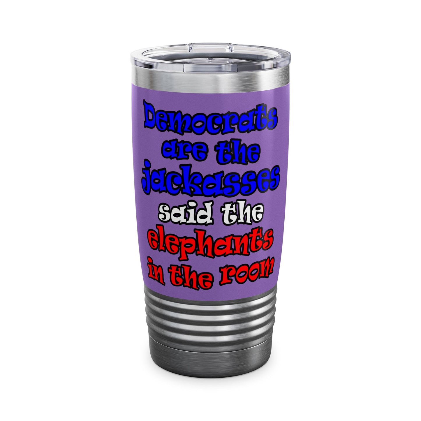donkeys and elephants - Ringneck Tumbler, 20oz (light purple)