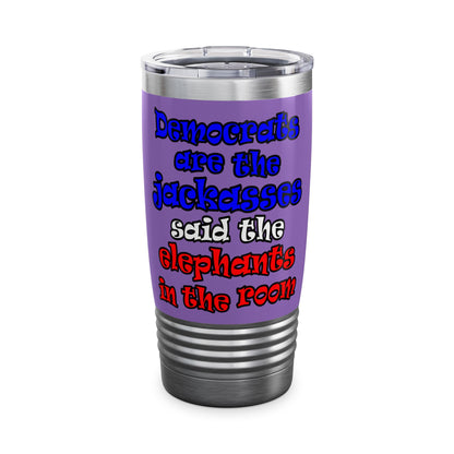 donkeys and elephants - Ringneck Tumbler, 20oz (light purple)