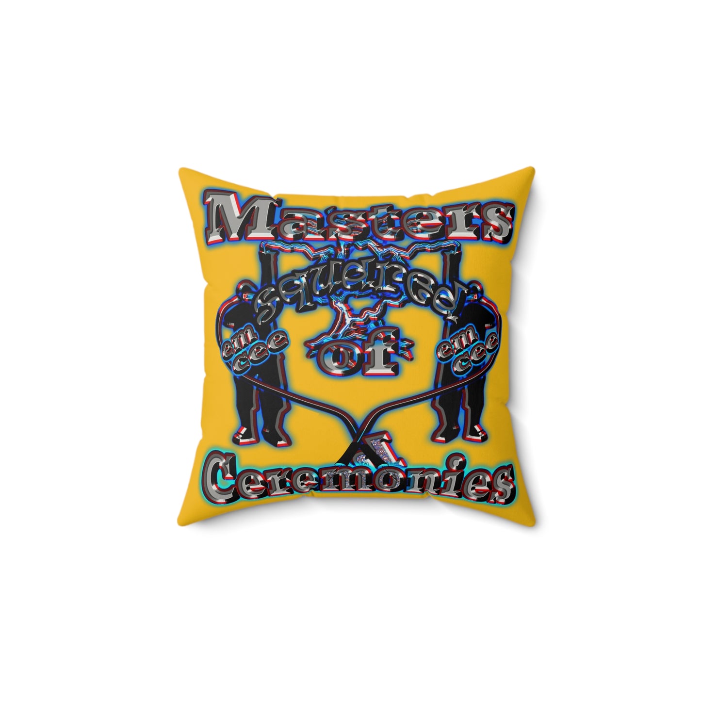 em cee squared - Faux Suede Square Pillow - (yellow)