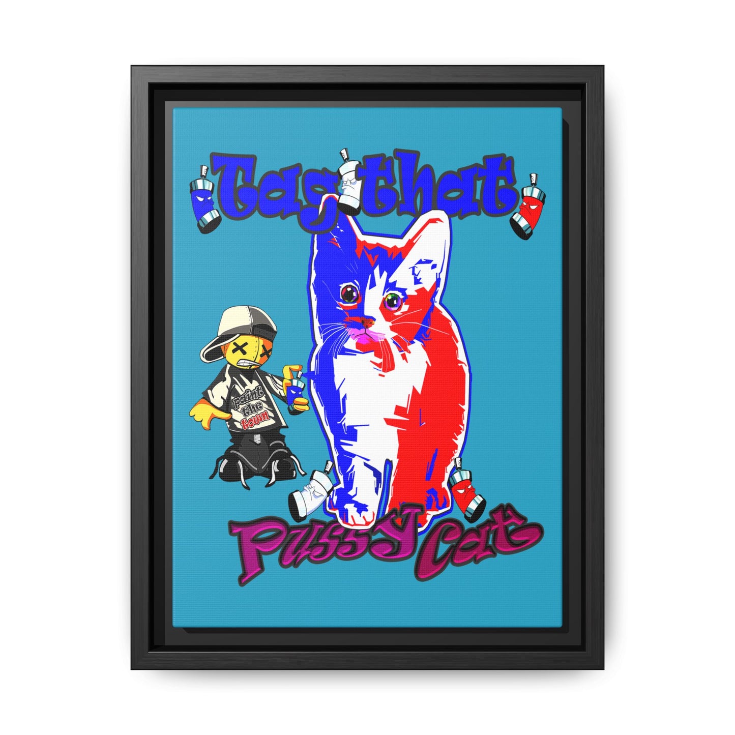 tag that - framed canvas art (turquoise)