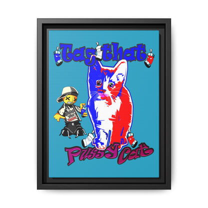 tag that - framed canvas art (turquoise)