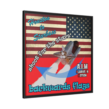 shoot for the stars - framed canvas art (red)