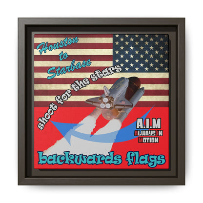 shoot for the stars - framed canvas art (red)