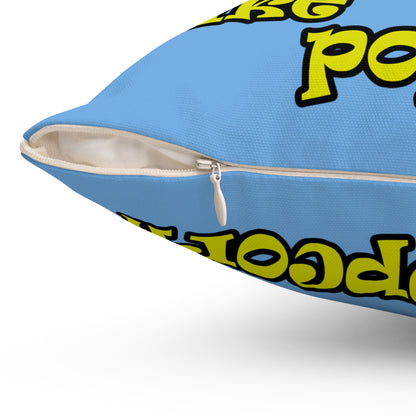 popping like popcorn - Spun Polyester Square Pillow - (light blue)
