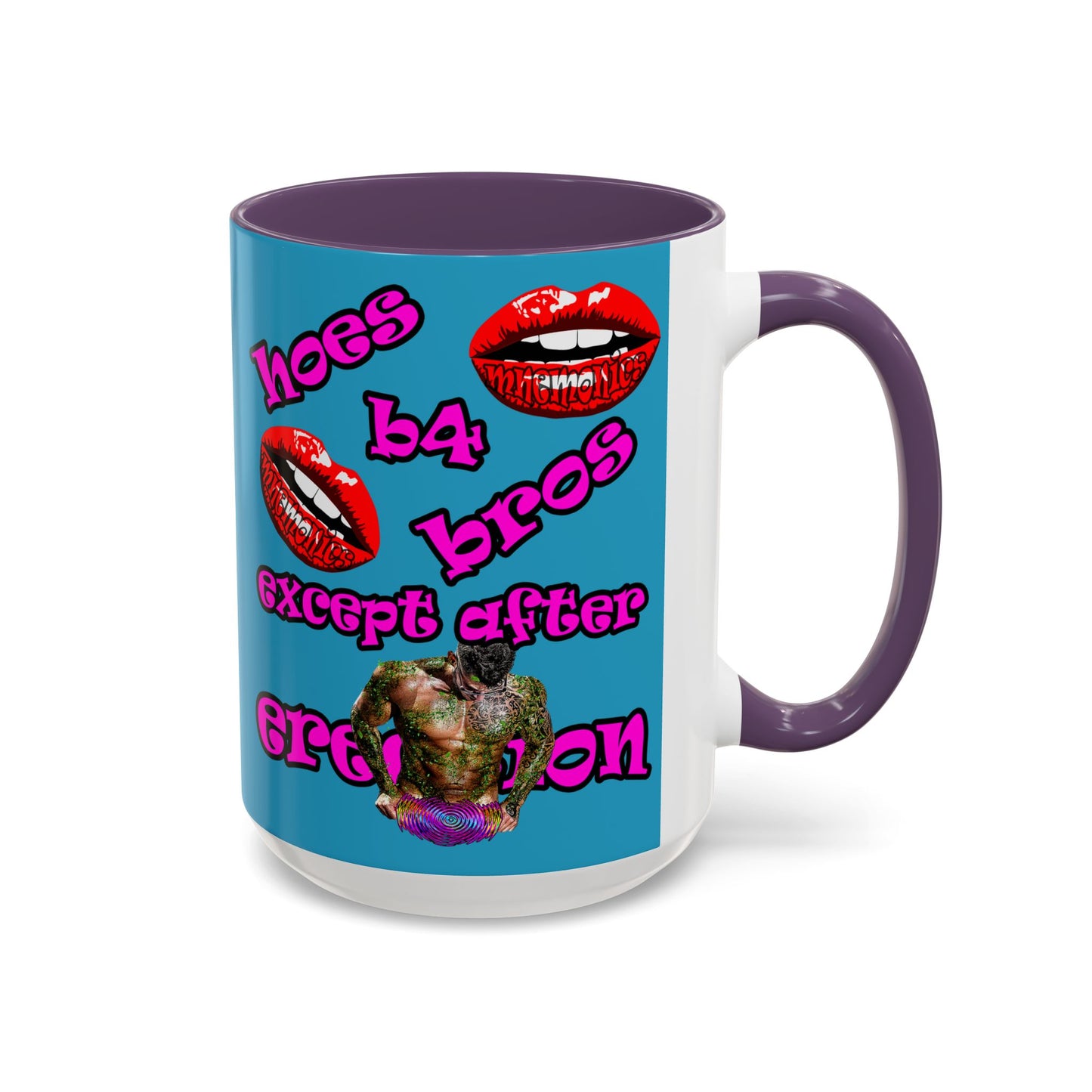 hoes b4 bros - Accent Mug (turquoise)