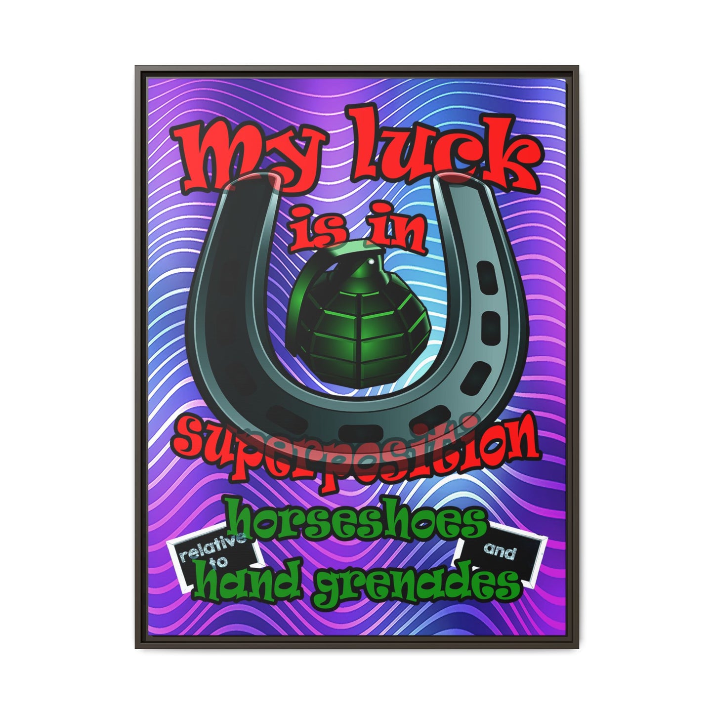my luck - framed canvas art (purple wave)