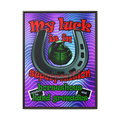 my luck - framed canvas art (purple wave)