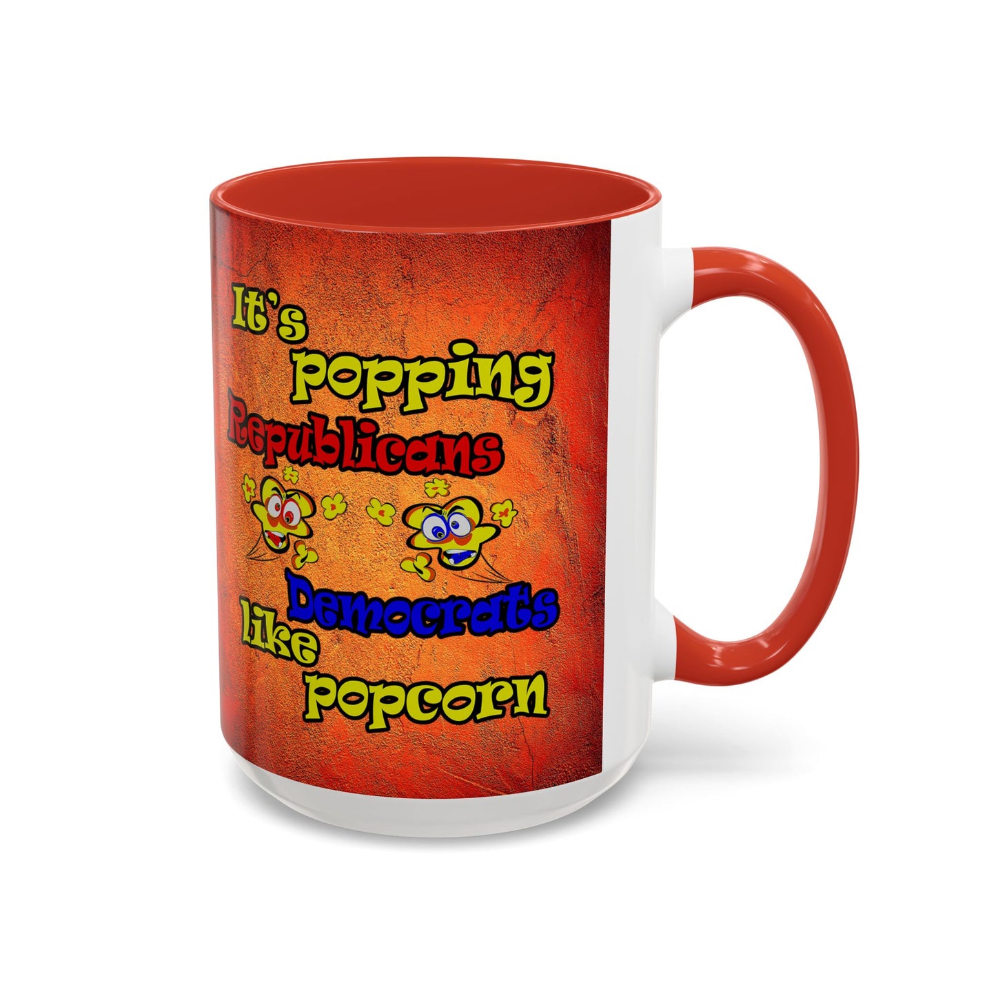 popping like popcorn - Accent Mug (burnt orange)