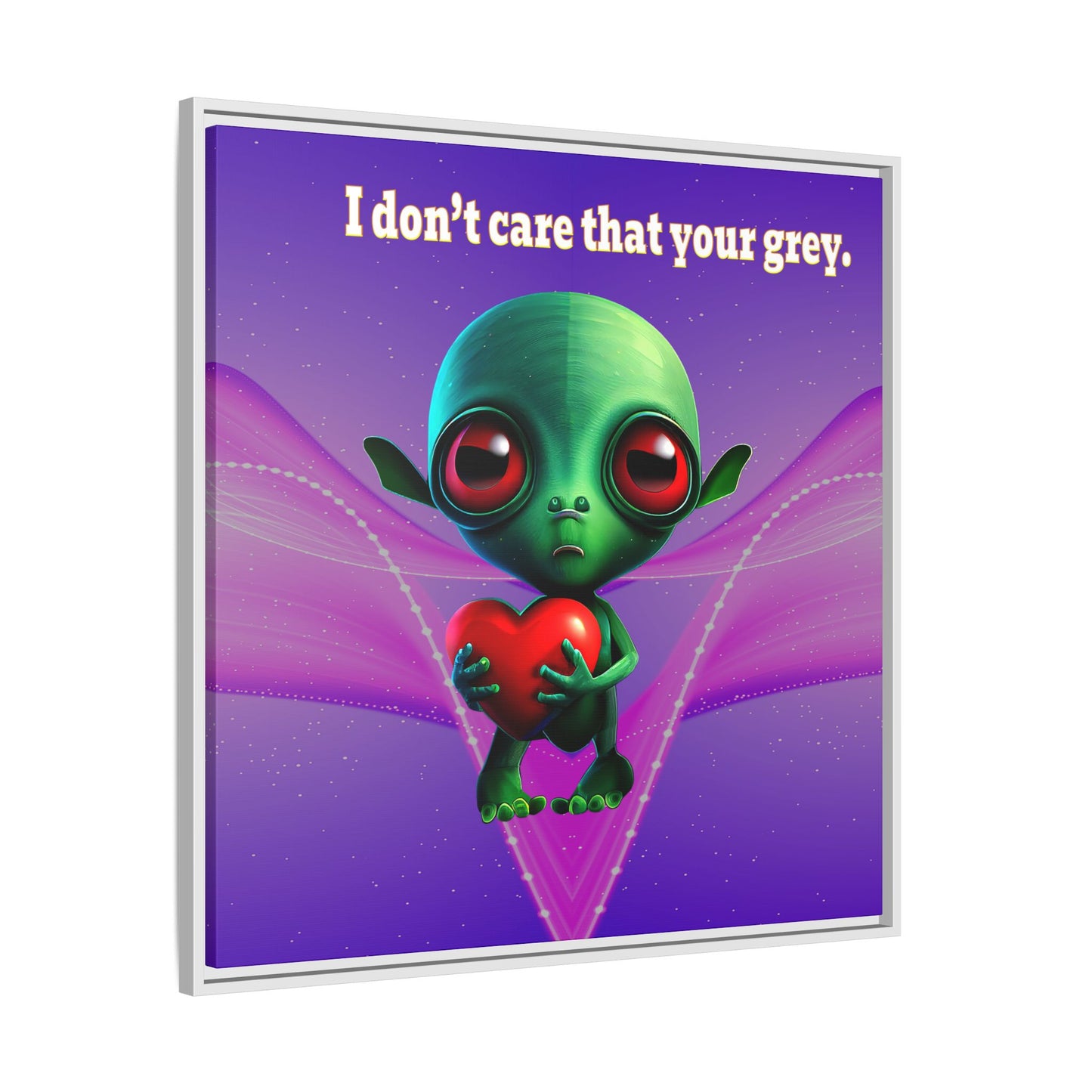 I don't care that your grey - framed canvas art (purple-pink wave)