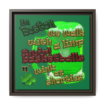 celtics logo - framed canvas art (dark green)