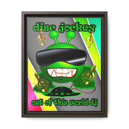 disc jockey - framed canvas art (rainbow split)