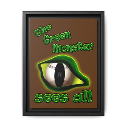 green monster - framed canvas art (brown)