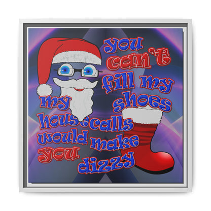 santa's shoes - framed canvas art (grey-pink wave)