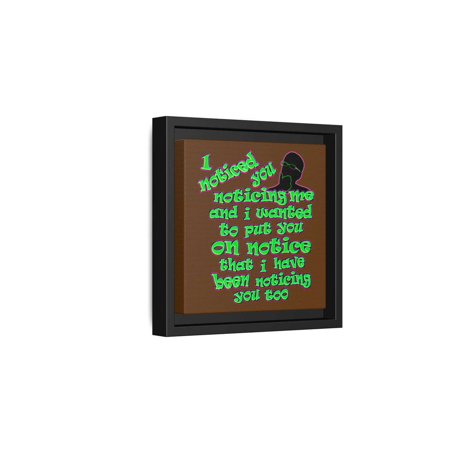 noticed you noticing - framed canvas art (brown)