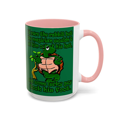 turtle race - Accent Mug (dark green)