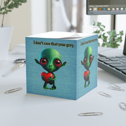 I don't care that your grey - note cube (faded blue)