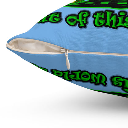 disc jockey - Spun Polyester Square Pillow - (light blue)