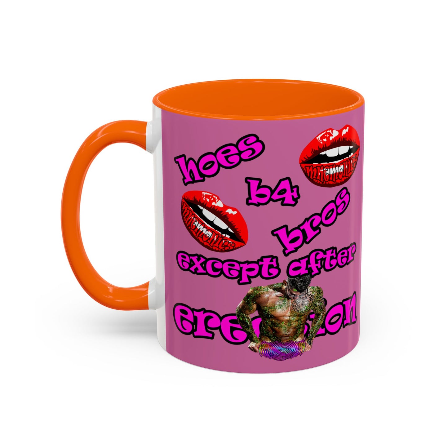 hoes b4 bros - Accent Mug (light pink)