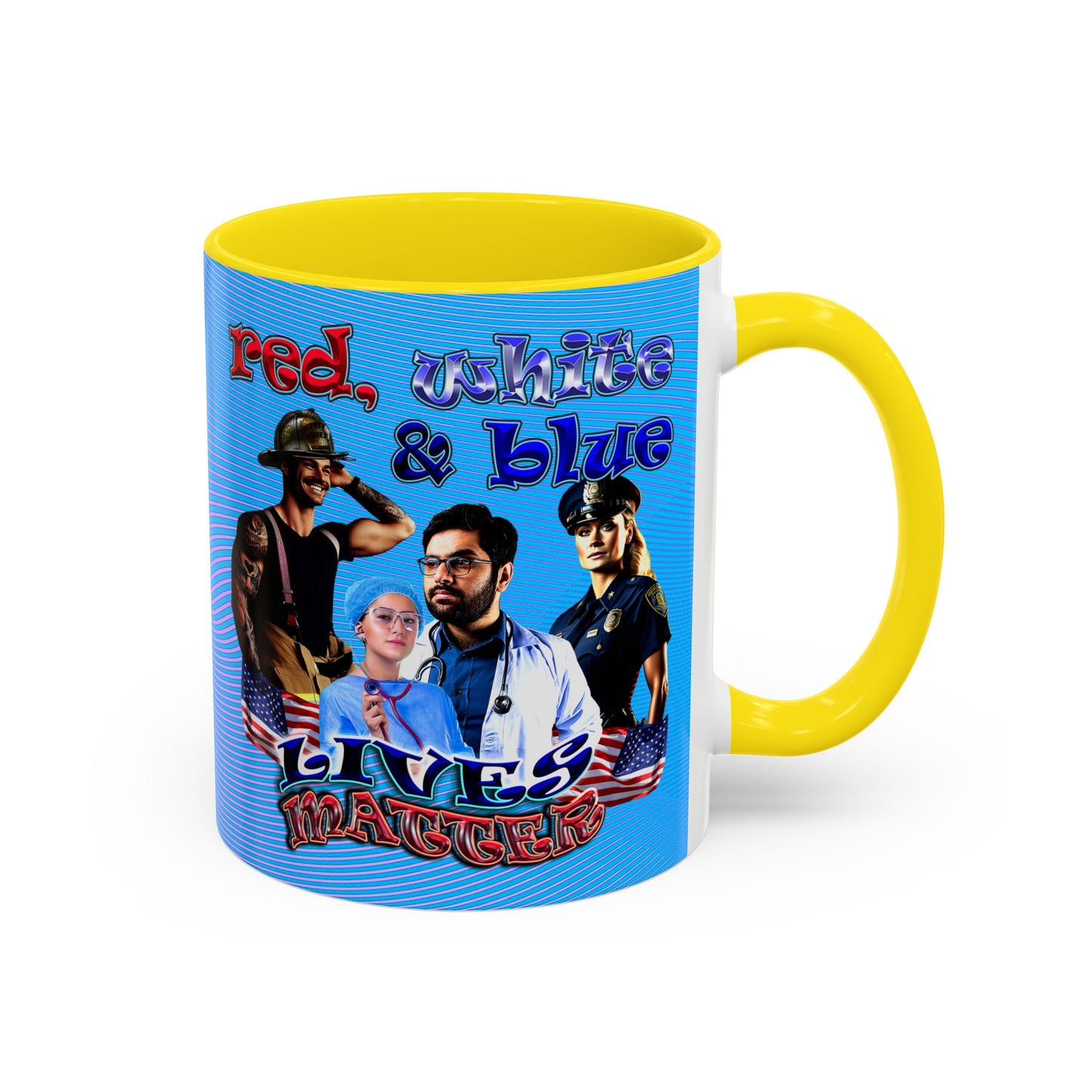 rw&b lives matter - Accent Mug (light blue-purple wave)
